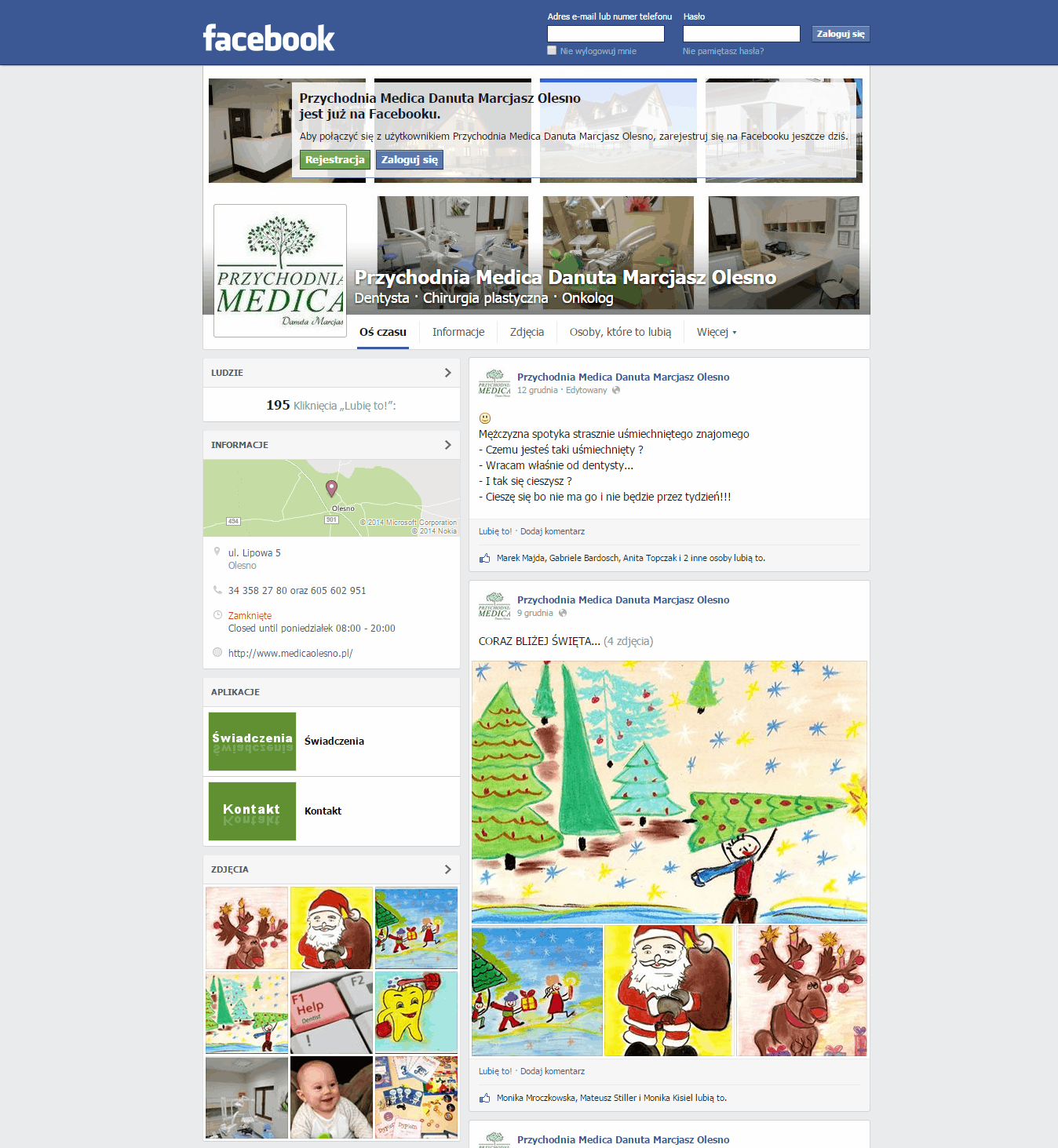 Strona główna fanpage Przychodni Medica